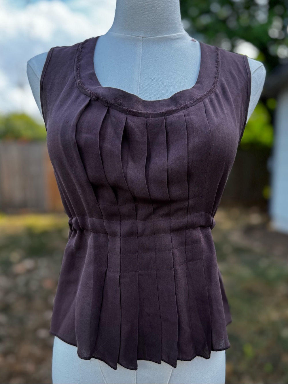 VTG Y2K 100% Silk Peplum Top